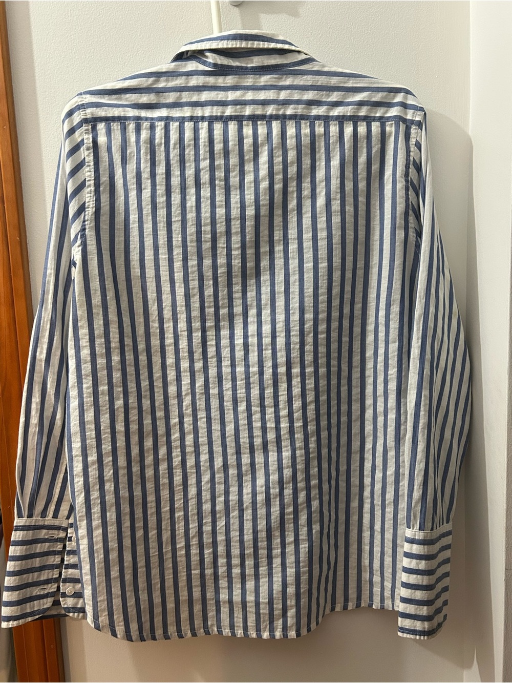 Nili Lotan Yorke Light Blue and White Striped Button Up Shirt Large - Picture 2 of 4
